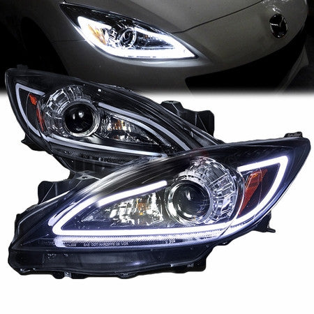 MAZDA 10-13 MAZDA 3 PROJECTOR HEADLIGHT GLOSSSY BLACK HOUSING