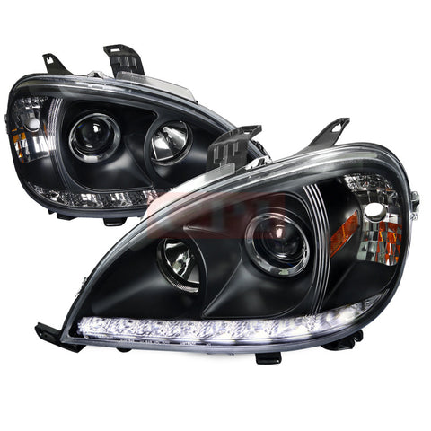 MERCEDES 98-01 MERCEDES W163 HALO PROJECTOR HEADLIGHTS BLACK   PERFORMANCE 1 SET RH & LH  1998,1999,2000,2001