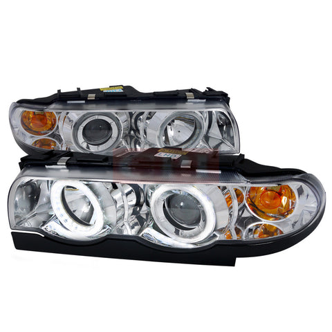 Bmw 95-02 Bmw E38 Prjector Headlights Chrome Housing Day Light Ring