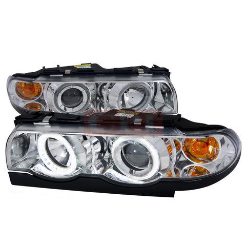 Bmw  95-02 Bmw  E38  Prjector Headlights Chrome Housing Day Light Ring