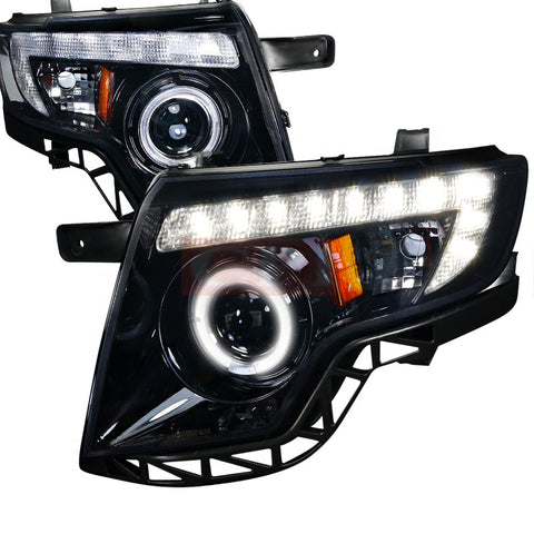 Ford  07-10 Ford  Edge  Smoked Lens Gloss Black Housing Projector Headlights