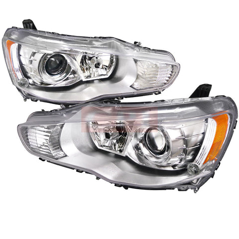 Mitsubishi  08-12 Mitsubishi  Lancer  Projector Headlight Chrome Housing