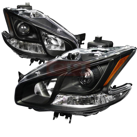Nissan 09-11 Nissan Maxima Projector Headlight Black Housing