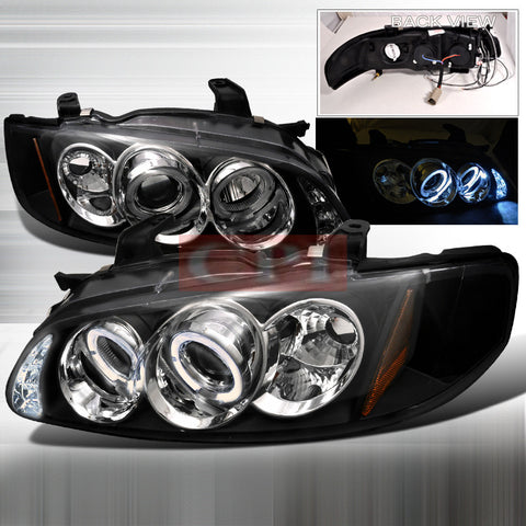 NISSAN 00-03 NISSAN SENTRA - BLACK PROJECTOR HEAD LIGHTS/ LAMPS -   1 SET RH & LH 2000,2001,2002,2003