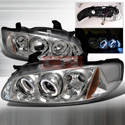 NISSAN 00-03 NISSAN SENTRA - CHROME PROJECTOR HEAD LIGHTS/ LAMPS -   1 SET RH & LH 2000,2001,2002,2003