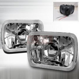 UNIVERSAL 7 X 6 PROJECTOR HEAD LAMPS/ HEADLIGHTS 1 SET RH&LH