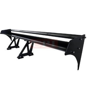 All All All 002 Style Double Deck Spoiler Black Universal fit for flat surface trunk