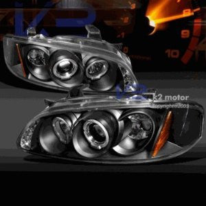 NISSAN 00-03 NISSAN SENTRA - BLACK PROJECTOR HEAD LIGHTS/ LAMPS - PERFORMANCE 1 SET RH & LH 2000,2001,2002,2003