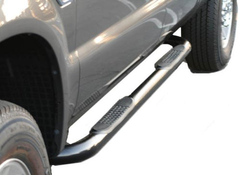 Chevrolet Trailblazer 01-09 Chevrolet Trail Blazer Sidebar 3Inch Black Nerf Bars & Tube Side Step Bars Stainless
