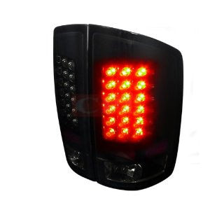 Dodge 02-06 Dodge Ram Led Tail Lights Glossy Black Housing With Smoke Lens