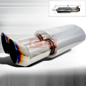 UNIVERSAL DUAL DTM TITANIUM MUFFLER 2.5 OUTLET 2.5 INLET PERFORMANCE