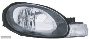 Dodge 01-02 Neon  Headlight Assy Lh  W/ Blk Bezel/ W/ Rubber