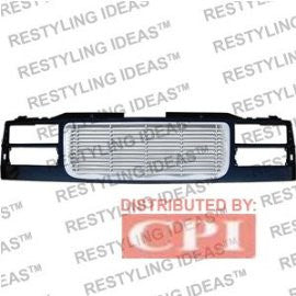 Gmc 1988-1998 Gmc C/K Black/Chrome Horizontal Wave Bar Abs Grille Performance