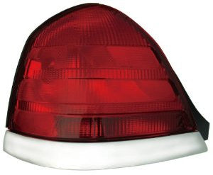 Ford  Crown Victoria 99-02(2 Bulb,Chrome Mldg)(01-02:W/O Sport Pkg)Tail Light (Red Lens) Tail Lamp Driver Side Lh