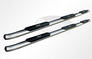 Chevrolet Silverado 1500 99-00 Chevy Silverado X-Cab Short Wheel Base 2&4 Wd Black Nerf Bars & Oval With 3 Step Pads Tube Side Step Bars Stainless Products Performance 1 Set Rh & Lh 1999,2000,2001,2002,2003,2004,2005,2006, 2007,2008, 2009,2010