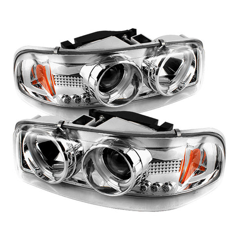 GMC Yukon Denali 01-06 Projector Headlights - CCFL Halo - LED ( Replaceable LEDs ) -n