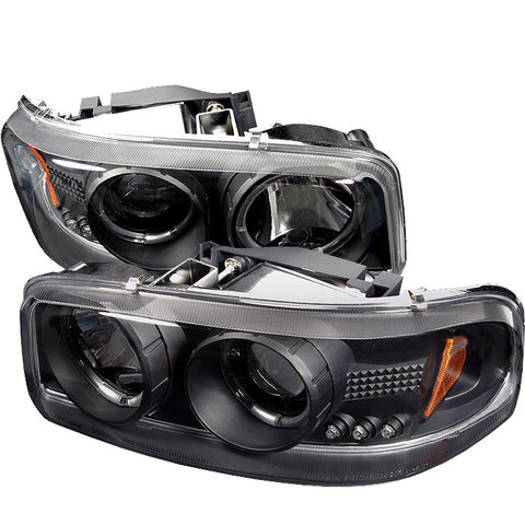 GMC Yukon Denali 01-06 Projector Headlights - LED Halo - LED ( Replaceable LEDs ) -p