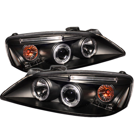 Pontiac G6 2/4DR 05-08 Projector Headlights - CCFL Halo - LED ( Replaceable LEDs ) - Black - High H1 (Included) - Low H1 (Included)