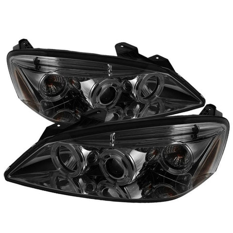 Pontiac G6 2/4DR 05-08 Projector Headlights - LED Halo - LED ( Replaceable LEDs ) - Smoke - High H1 (Included) - Low H1 (Included)