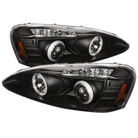 Pontiac Grand Prix 04-08 Projector Headlights - CCFL Halo - LED ( Replaceable LEDs ) - Black - High H1 (Included) - Low H1 (Included)