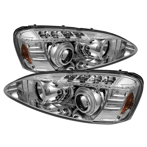 Pontiac Grand Prix 04-08 Projector Headlights - CCFL Halo - LED ( Replaceable LEDs ) - Chrome - High H1 (Included) - Low H1 (Included)