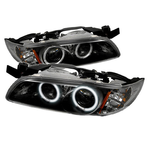 Pontiac Grand Prix 97-03 1PC Projector Headlights - CCFL Halo - Black - High 9005 (Included) - Low H1 (Included)