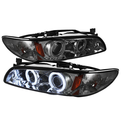 Pontiac Grand Prix 97-03 1PC Projector Headlights - CCFL Halo - Smoke - High 9005 (Included) - Low H1 (Included)