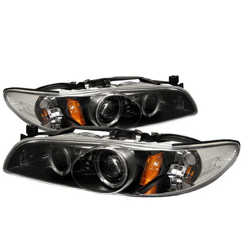 Pontiac Grand Prix 97-03 1PC Projector Headlights - LED Halo - Black - High 9005 (Included) - Low H1 (Included)