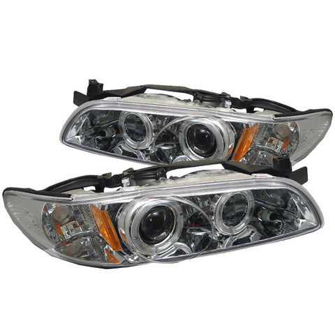 Pontiac Grand Prix 97-03 1PC Projector Headlights - LED Halo - Chrome - High 9005 (Included) - Low H1 (Included)