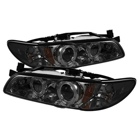 Pontiac Grand Prix 97-03 1PC Projector Headlights - LED Halo - Smoke - High 9005 (Included) - Low H1 (Included)