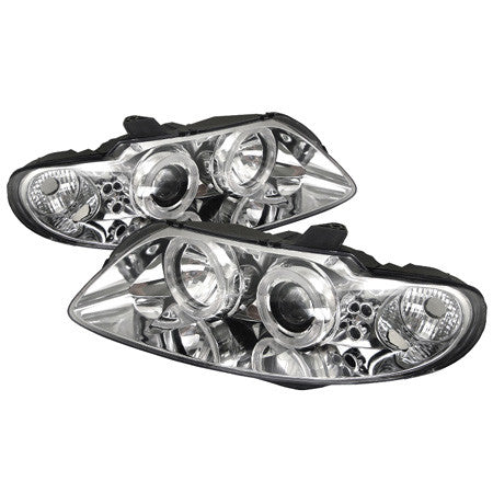 Pontiac GTO 04-06 Projector Headlights - LED Halo - LED ( Replaceable LEDs ) - Chrome - High H1 (Included) - Low H1 (Included)