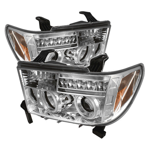 Toyota Tundra 07-13 / Toyota Sequoia 08-13 Projector Headlights - CCFL Halo - LED - Chrome - High H1 (Included) - Low H1 (Included) -b