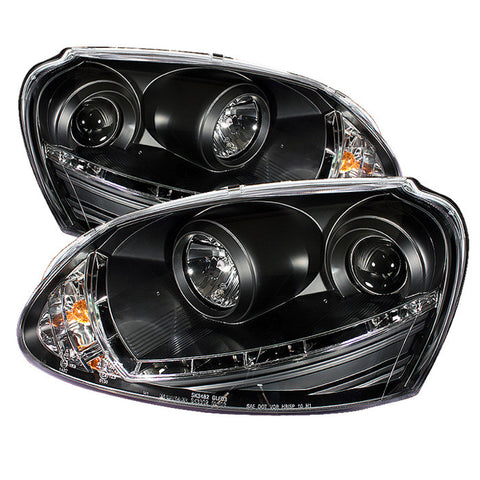 Volkswagen GTI 06-09 / Jetta 06-09 / Rabbit 06-09 Projector Headlights - Xenon/HID Model Only  - DRL - Black - High H1 - Low D2S -g