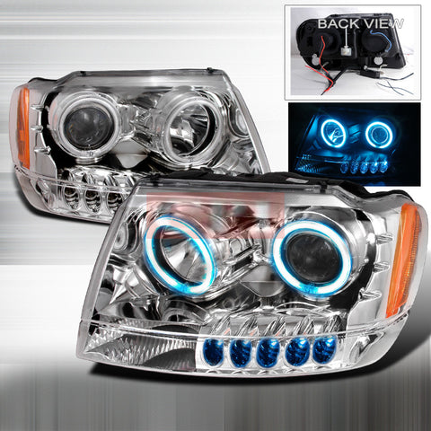 GRAND 1999-2004 GRAND CHEROKEE PROJECTOR HEAD LAMPS/ HEADLIGHTS 1 SET RH&LH 1999,2000,2001,2002,2003,2004