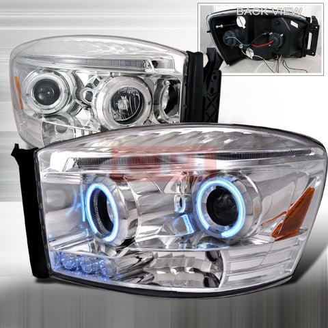 DODGE 06-08 DODGE RAM - CHROME CCFL PROJECTOR HEAD LIGHTS/ LAMPS -   1 SET RH & LH 2006,2007,2008