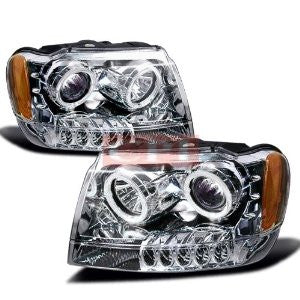 Grand 1999-2004 Grand Cherokee Projector Head Lamps/ Headlights 1 Set Rh&Lh Performance 1999,2000,2001,2002,2003,2004