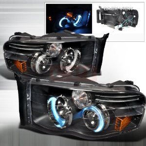 Dodge 02-05 Dodge Ram Projector Headlights-Black