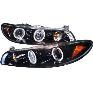 Pontiac 97-03 Grand Prix 1 Piece Projector Headlight Gloss Black Smoke Lens Performance 1 Set Rh & Lh 1997,1998,1999,2000,2001,2002,2003