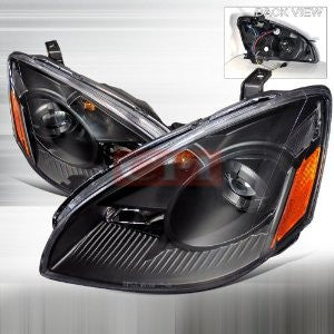 NISSAN 02-04 NISSAN ALTIMA PROJECTOR HEADLIGHTS/ HEAD LAMP /LIGHT- BLACK   1 SET RH & LH 2002,2003,2004