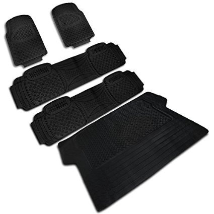 UNIVERSAL ALL UNIVERSAL ALL PVC 3D FLOOR MAT BLACK 4 PIECES + TRUNK PIECE
