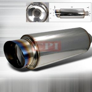 Universal Fireball-Style Titanium Muffler 3.5 Outlet 2.5 Inlet Performance-o