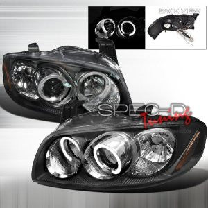 NISSAN 04-06 NISSAN SENTRA VER 2 DUAL HALO PROJECTOR HEADLIGHTS - BLACK PERFORMANCE 1 SET RH & LH 2004,2005,2006