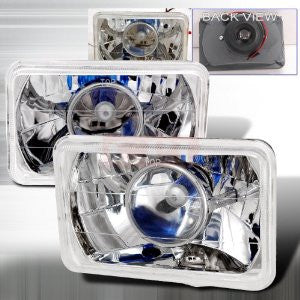 Universal 4X6 Headlights/ Head Lamps - Crystal-Euro Style