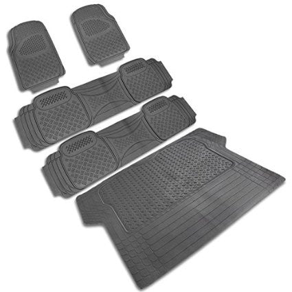 UNIVERSAL ALL UNIVERSAL ALL PVC FLOOR MAT 4 PIECES SET GREY + TRUNK PIECE