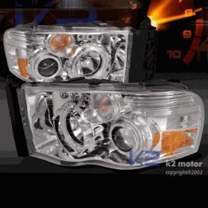 DODGE 02-05 DODGE RAM - CHROME G2 STYLE CCFL PROJECTOR HEAD LIGHTS/ LAMPS - USA PERFORMANCE 1 SET RH & LH 2002,2003,2004,2005