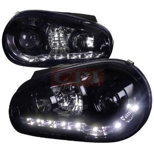 Volkswagen Golf R8 Style Smoked Lens Gloss Black Housing Projector Headlights
