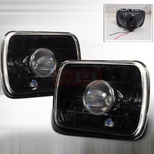 Universal 7 X 6 Projector Head Lamps/ Headlights - Black