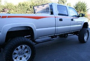 Chevrolet Heavy Duty 00-10 Chevrolet Hd Crew Cab Short Bed Third Step Sidebar Nerf Bars & Tube Side Step Bars Stainless