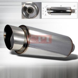 Universal Fireball-Style Muffler 3.5 Outlet 2.5 Inlet Performance-b