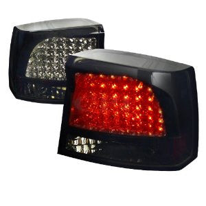 Dodge 05-08 Dodge Charger Led Tail Lights Glossy Black Housing With Smoke Lens